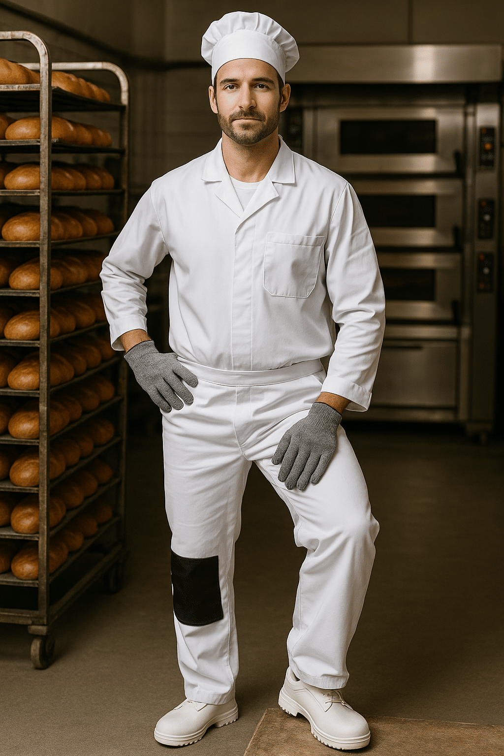 Veste De Chef De Cuisine Professionnelle - Manches Courtes, Polyester, Double Boutonnage - Taille M